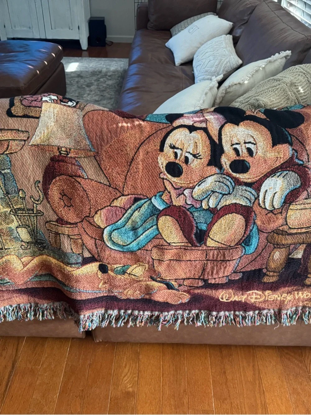 Disney Christmas Holiday Cozy Mickey & Minnie Throw Blanket